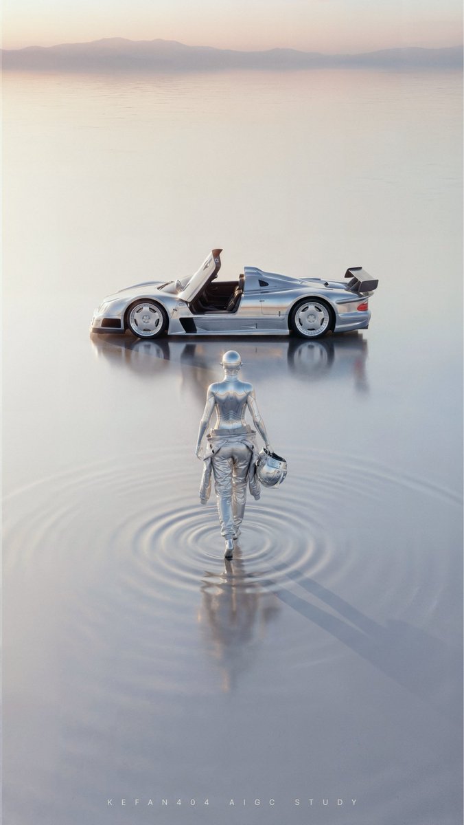 kefan404's tweet image. Liquid Metal (*remake)

Sorayama x @MercedesBenz CLK GTR Roadster (*imagined) 

#visualart #sorayama #mercedes #clkgtr #NanoBanana