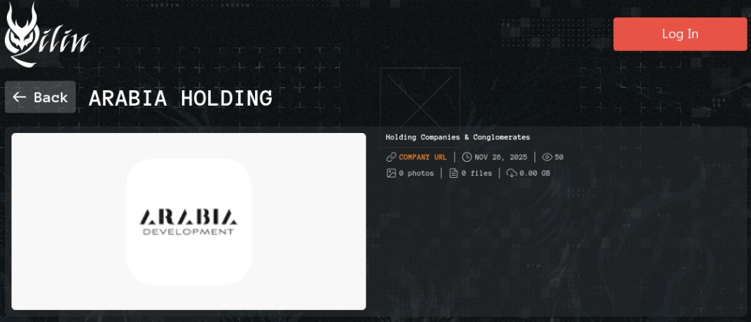 abdul__alamri's tweet image. 🚨 مجموعة الفدية «Qilin» تُضيف شركة Arabia Holding المصرية 🇪🇬 إلى موقعها في الدارك ويب

ظهرت Arabia Holding على موقع مجموعة Qilin ضمن قائمة الضحايا بتاريخ 26 نوفمبر 2025، دون أي تفاصيل منشورة حول نوع البيانات أو حجمها.

🔹 الشركة تعمل في قطاع التطوير العقاري في مصر، وهي إحدى…