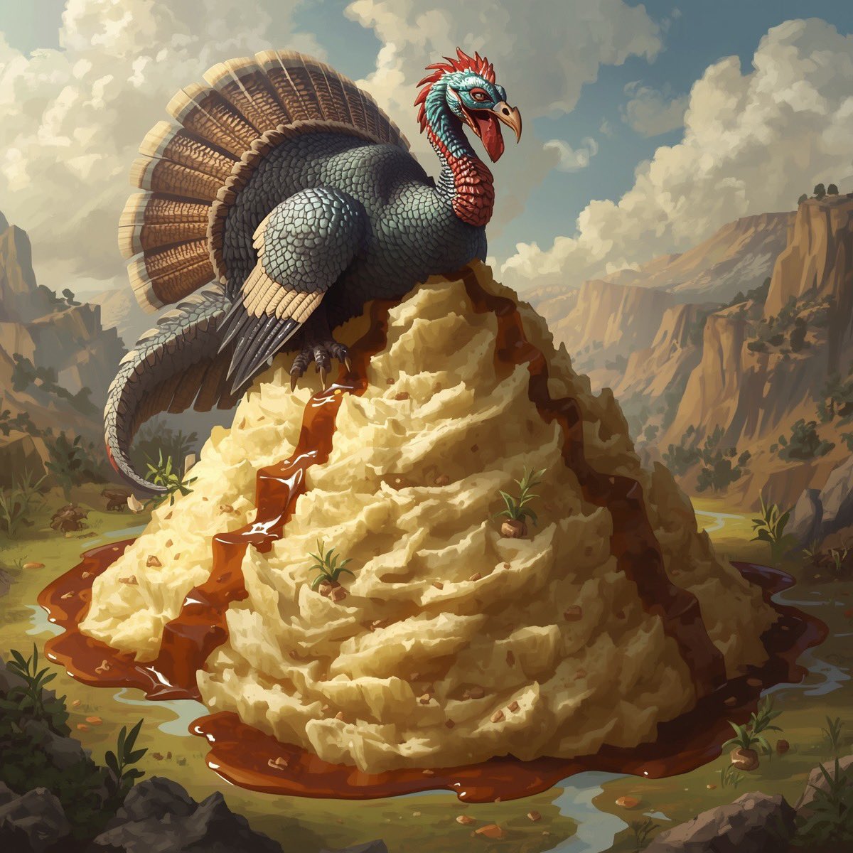 Beware TURKEY DRAGON!!! Feel free to have fun with this one! Link below! Thankful for everyone in the community that has checked out the podcast! Have a wonderful holiday and don’t try to steal this turkey dragon’s taters! 
#dungeonsanddragons #5e #rpg 
docs.google.com/document/d/1-P…