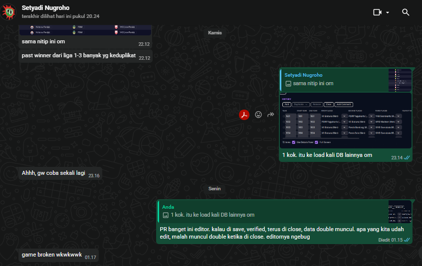 Lebih banyak main di editor ketimbang mainin gamenya. gegara apa? yak. gak gamenya gak editornya sama2 broken wkwkwk

<a href="/id_fm/">Football Manager Indonesia</a> <a href="/setyadinhoFM/">setyadinho</a>