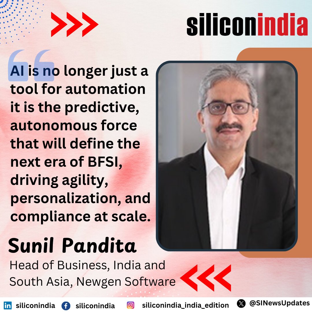 SINewsUpdates's tweet image. Redefining BFSI and Enterprise Operations for the Next Decade

Sunil Pandita, Head of Business, India and South Asia, @newgensoftware

AI is driving the next era of BFSI, making institutions smarter, faster, and more customer-centric.

Read More: lnkd.in/d2mjgXuc