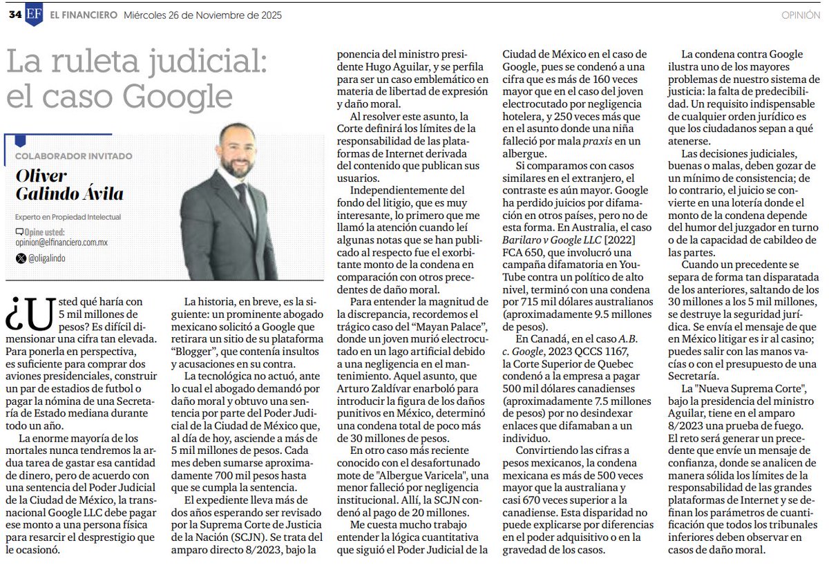 5,000 millones de pesos. Es lo que costarían dos aviones presidenciales. O la nómina anual de una secretaría de estado. O según el PJCDMX, lo que Google debe pagar por no eliminar un blog difamatorio. Mientras en casos con muertes reales las condenas son de 20-30 millones. La