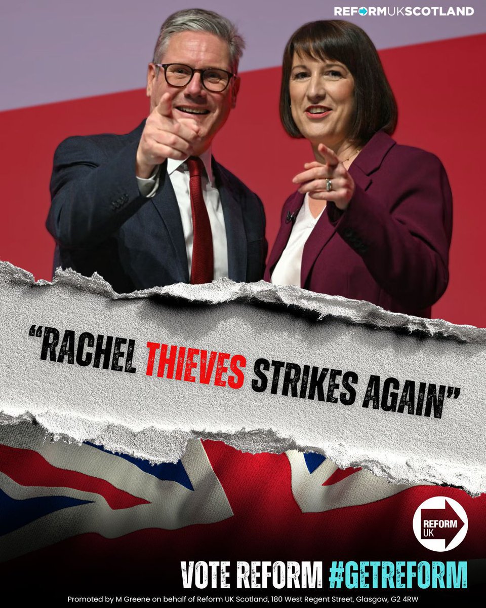 The Budget; daylight robbery, courtesy of the Labour Government.

It’s time for Reform 🏴󠁧󠁢󠁳󠁣󠁴󠁿