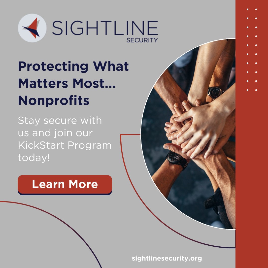Sightline_Sec's tweet image. Nonprofits: Ready to make cybersecurity part of your everyday mission?

Our KickStart program meets you right where you are—no heavy tech speak, no stress. Just smart, sustainable support.

Learn more and get started today: sightlinesecurity.org/kickstart