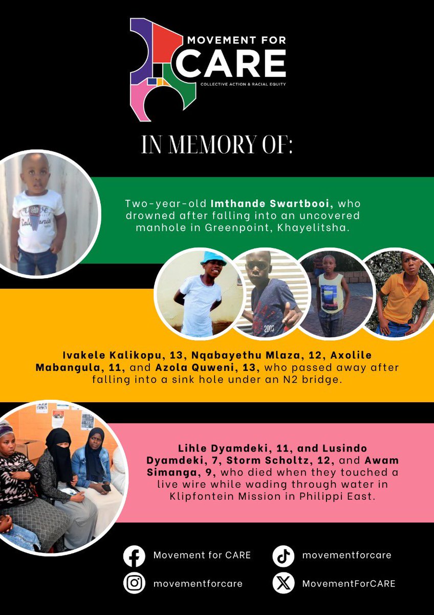 🕯️ #RightToPlay Night Vigil

We mourn children lost to unsafe play spaces &amp; thousands killed by violent crime in 2025.

Stand with the families of these children. Stand for safety. ✊🏽🖤

📍 Cape Town Civic Centre

📅 27 Nov 2025

#RightToPlay #JusticeForChildren #EndViolentCrime