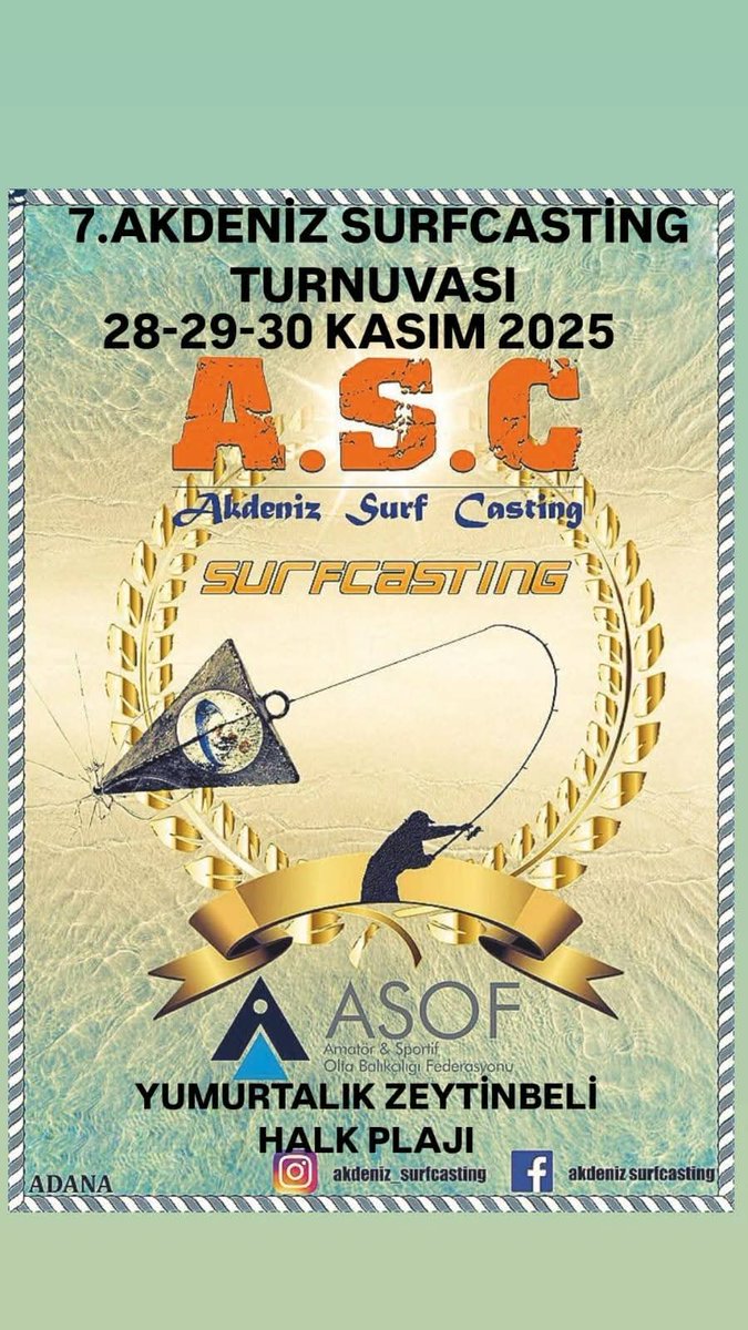 A S.C Akdeniz Surf Casting Derneği tarafından 28-29-30 Kasım tarihlerinde düzenlenecek olan Akdeniz Surfcasting Turnuvası sektör kura çekimi yapıldı.
Turnuvaya katılım sağlayacak tüm yarışmacılara bol şanslar başarılar dileriz.
ASOF Yönetim Kurulu
facebook.com/share/v/1FXNNi…