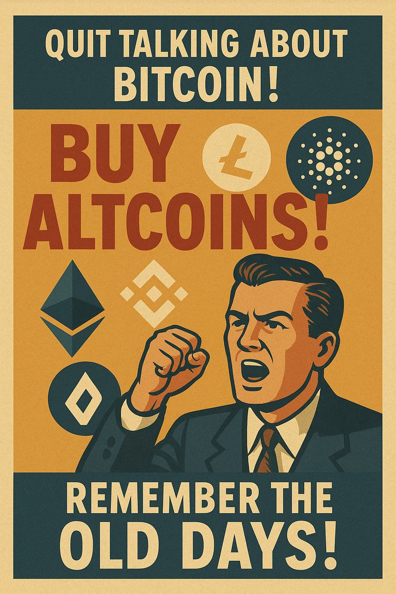 papoluis25's tweet image. Alright, crypto old-timers… roll call. 🫡🟡
Everyone’s stuck talking about Bitcoin like it’s the only coin in the galaxy, but we remember the golden cycle hunts, the hidden gems, the chaos, the glory. 
 
#Altseason #CryptoOGs #BackToWork
