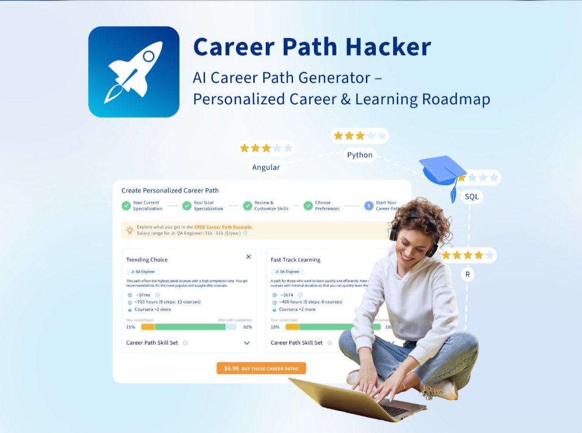 🚀 Most people don’t fail because they lack motivation.

They fail because they lack direction.

Today I found something interesting:
 <a href="/HackerPath/">Career Path Hacker</a> an AI tool that turns 350,000+ online courses into a personalized career roadmap for you.

No more guessing what to learn.
No more 10