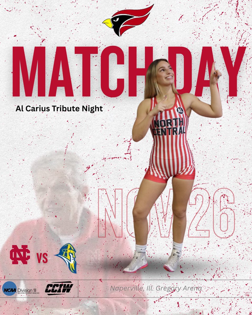 Big day in Merner Fieldhouse. We honor the legacy of one of the greatest coaches to ever walk the planet today with our commemorative candy stripe singlets honoring Coach Al Carius. First whistle at 1pm. #WrestleForFunAndPersonalBests #FearTheBird #SHAPOWIE