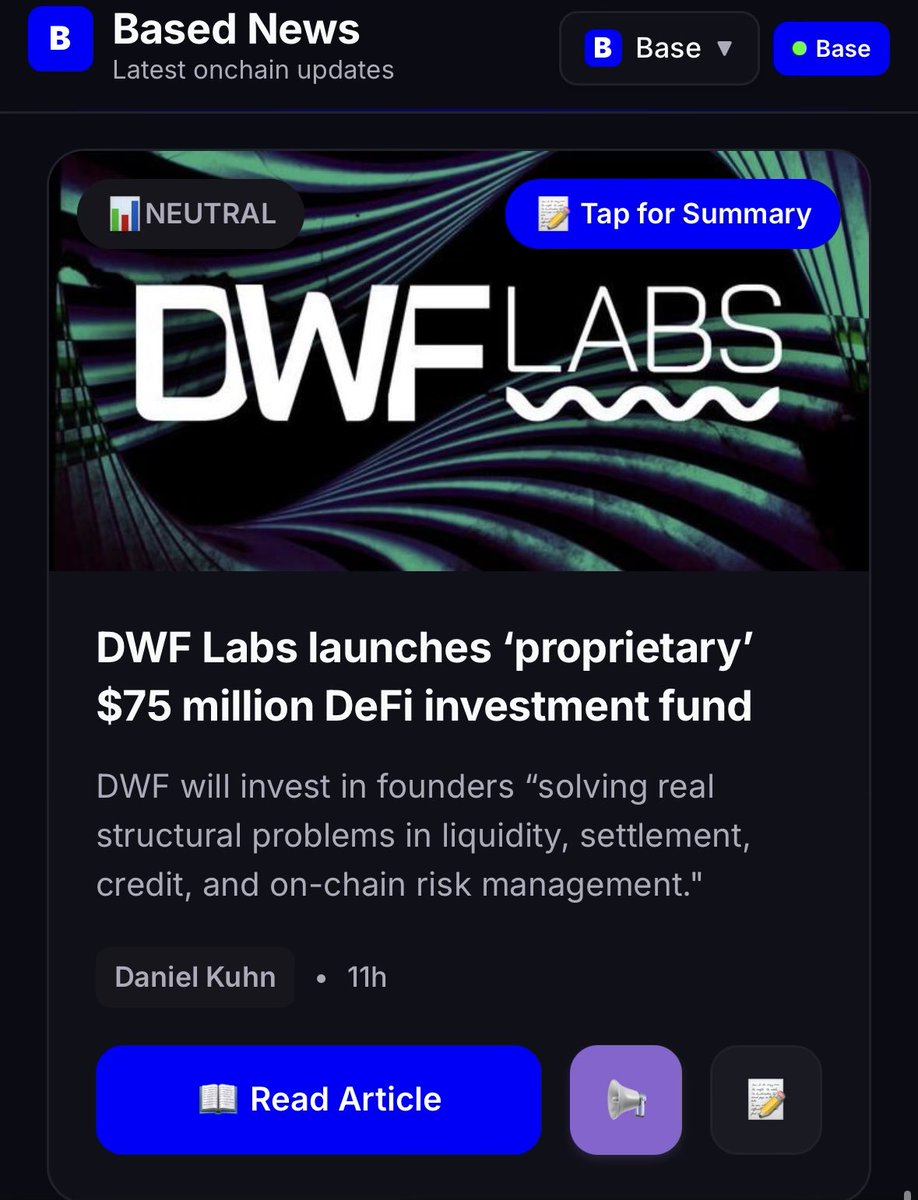 DWF will invest in founders solving real structural problems in liquidity, settlement, credit, and on-chain risk management.