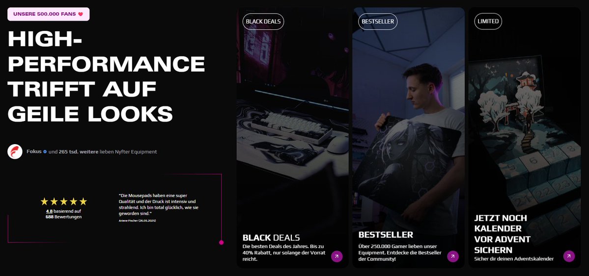 JimPanseGamer's tweet image. Anzeige
Mein Partner Nyfter hat natürlich auch ein paar sehr geile Angebote während der Black Deals laufen. 
Am besten gleich reinschauen: nyfter.com/?utm_source=in…