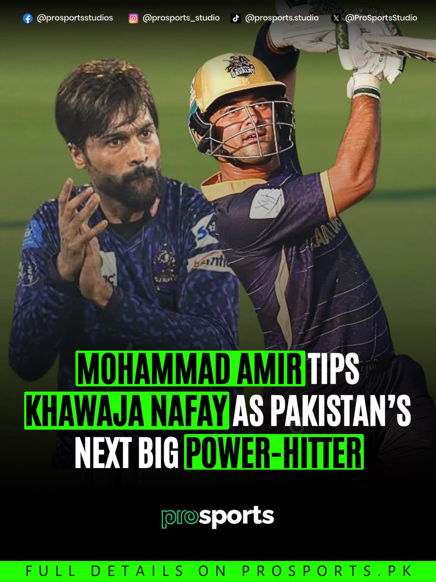 ProSportsStudio's tweet image. A new star in making; Mohammad Amir rates Khawaja Nafay as the next big power hitter from Pakistan! 🏏

Full Story: propakistani.pk/2025/11/25/moh…

#PakistanCricket