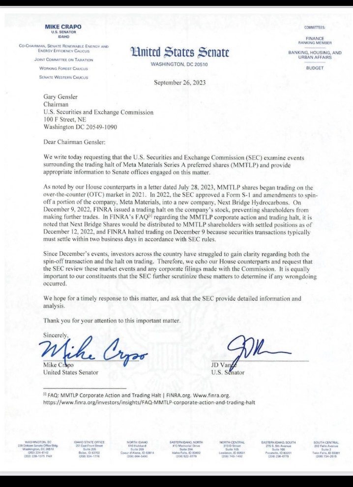 $MMTLP <a href="/JDVance/">JD Vance</a> 
Sorry JD after you signed this letter then held a closed door meeting with the SEC on this issue, you GHOSTED 65k+ Americans. If you can't serve us, you can't serve Americans.