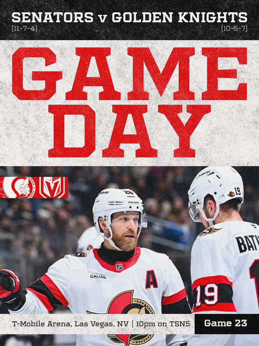 Senators Game Day Poster 23/82 — Senators vs Golden Knights