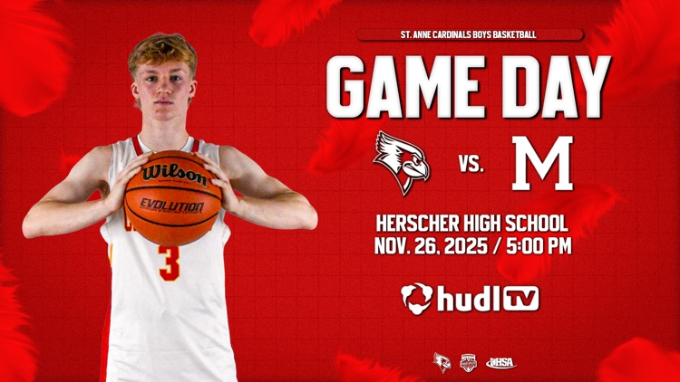 Cardinals varsity boys basketball continues Herscher Thanksgiving Tournament action tonight with a matchup with Bishop McNamara! 🐦🏀

This game will tip off at 5:00 pm and our JV squad plays Reed-Custer at Herscher at 2:00 pm.

Catch all the action on HUDL TV!

#CardinalCulture