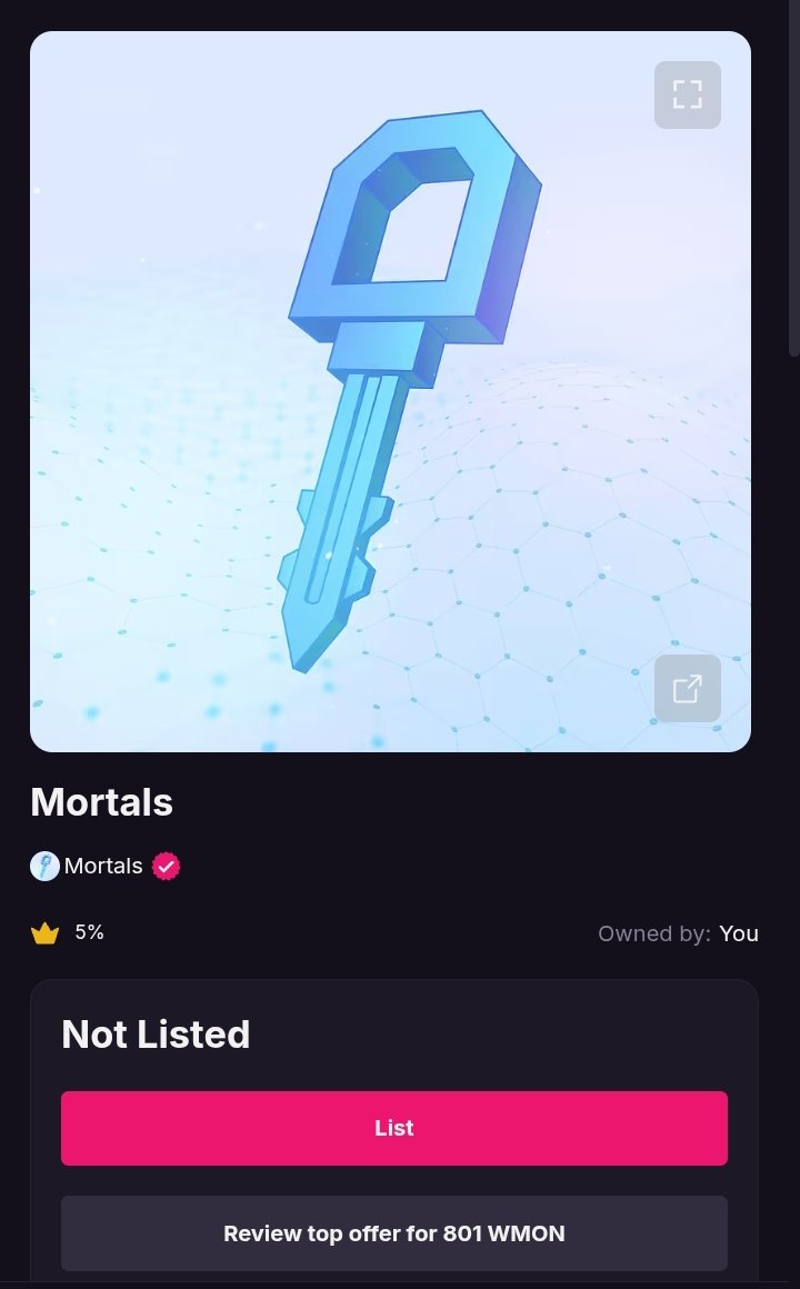 Magnitodev's tweet image. Minted an immortal nft @MortalCK 
Gmortal fam