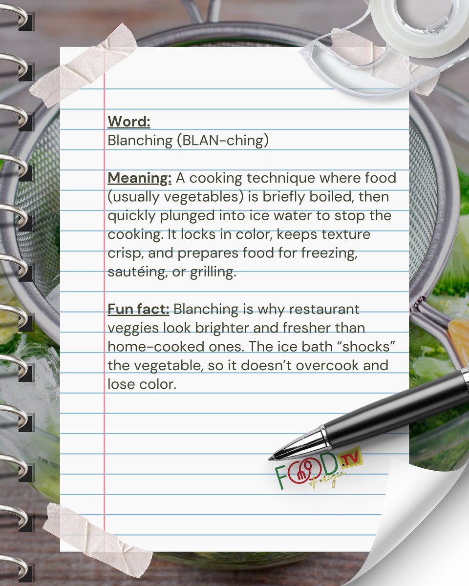 Foodoforiginn's tweet image. Blanching locks in vibrant color, crisp texture, and fresh flavor by giving ingredients a quick dip in hot water followed by an icy chill. 🔥❄️🥦

#culinarybasics #kitchenskills #foodeducation #cookingtipsdaily #foodoforigin