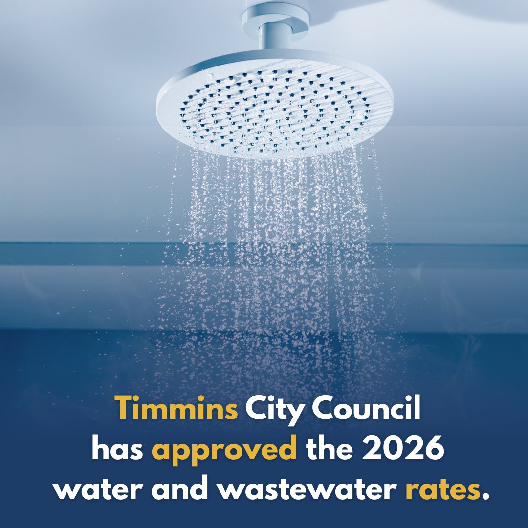 CityOfTimmins's tweet image. &apos;26 water and wastewater rates have been approved. The average 5-room home will pay an extra $6.88 per month on their flat rate #utilitybill.

timmins.ca/our_services/f…

#timmins #utilities #waterwastewater