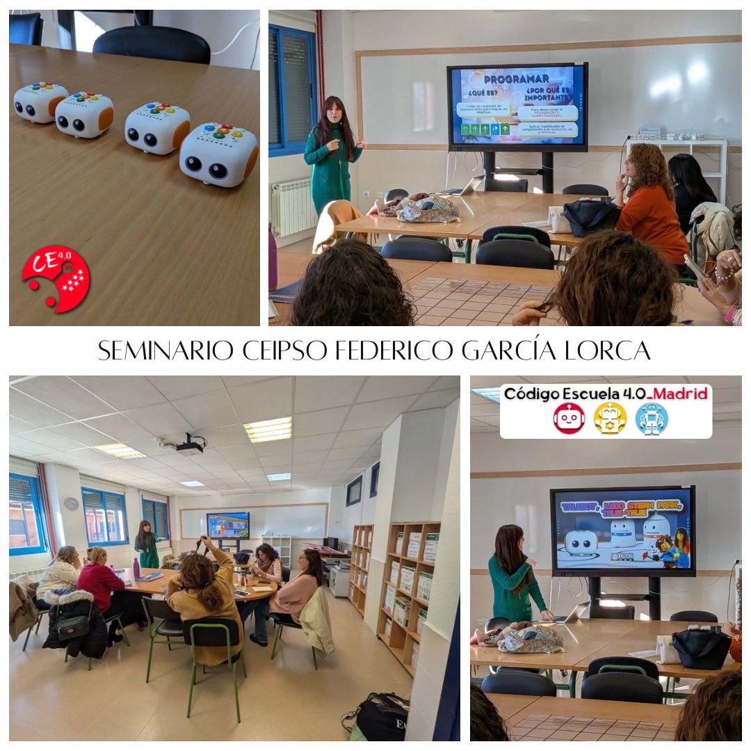 ✨ Formación en el CEIPSO Federico García Lorca sobre los dispositivos de la dotación de #CodigoEscuela4_0_Madrid para Infantil y 1º ciclo de Primaria.
Un paso más hacia la integración de la tecnología en el aula, acercando robótica a los más pequeños.
#IF_CMadrid #CTIFMadridEste