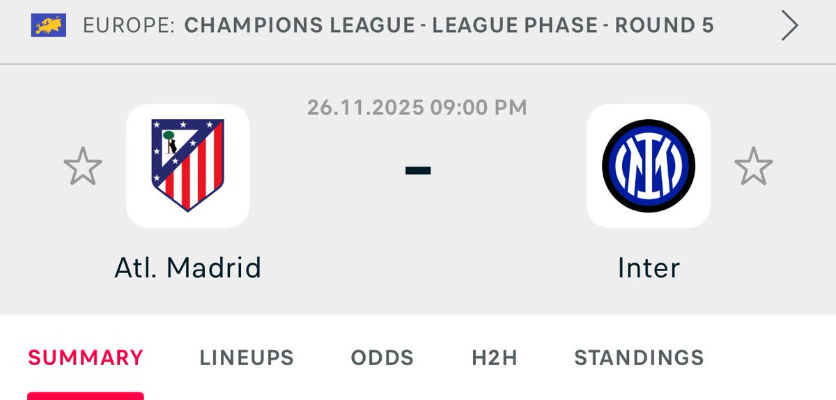 200k Each to 5 People 
Predict The Correct Score 🔥🔥 
Atl. Madrid vs Inter Milan 
Must Follow, Rt to be Credited 
⚽️ ⚽️ ⚽️