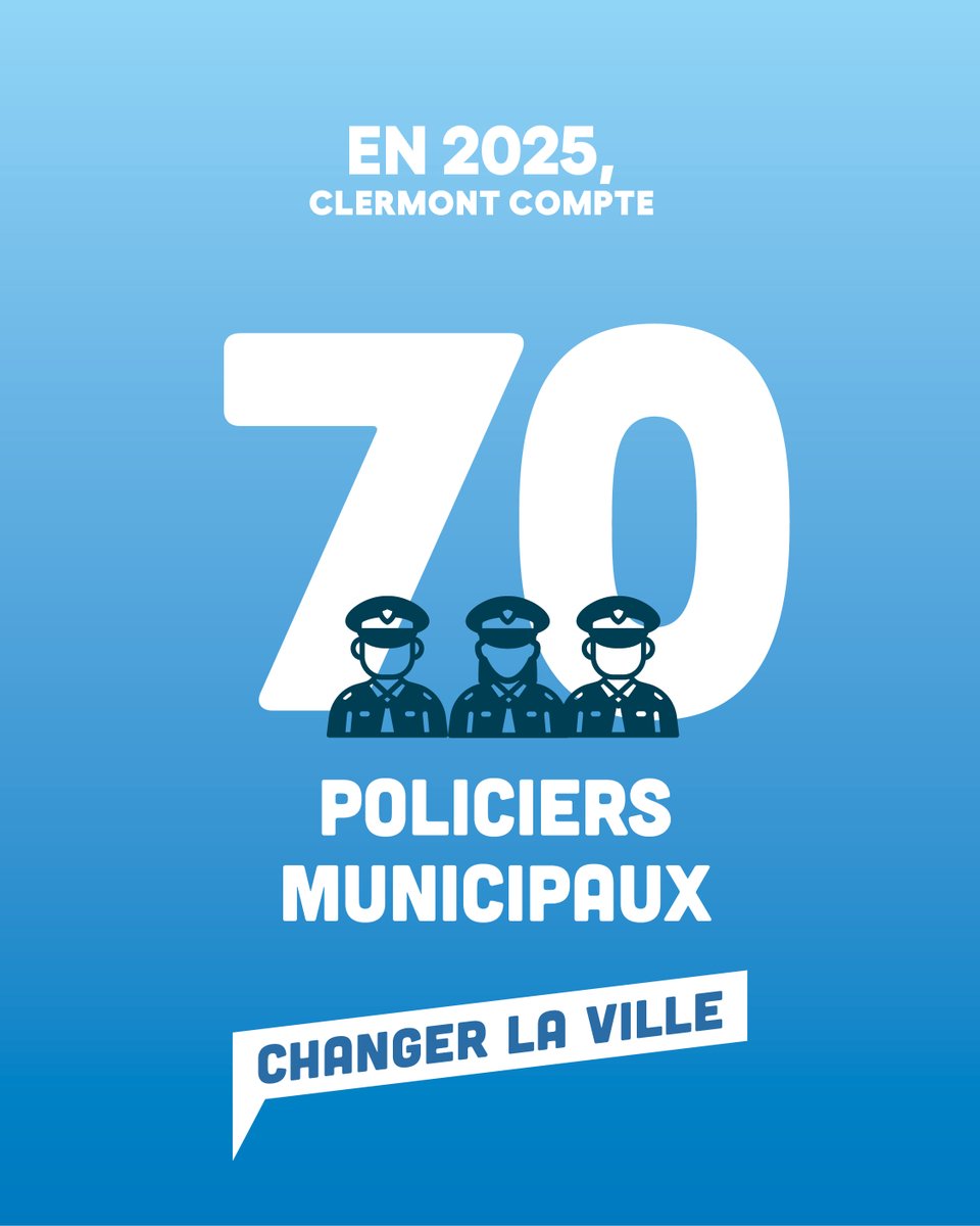 ✅ Changer la ville pour prévenir, sécuriser, protéger. 
➡️ Depuis 2020, nous avons renforcé la sécurité de proximité avec 30 policiers municipaux supplémentaires, pour un total de 111 agents affectés à la la tranquillité publique.

👉 bianchi2026.fr
#clermontferrand
