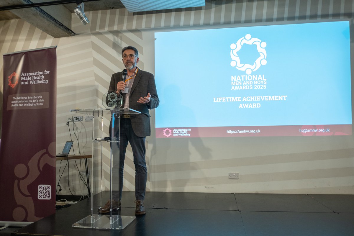 AMHW_UK's tweet image. We'd also love to give huge thanks to all our speakers and those who presented awards at the National Men and Boys Awards 2025, especially our Ambassadors, Mr Geoff Norcott &amp;amp; Professor Alan White, along with legends of our sector from Andy's Man Club, Talk Club and more.