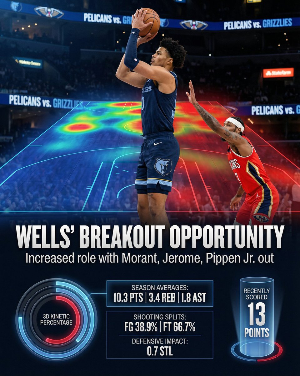 deepchampai's tweet image. 🏀 Jaylen Wells NBA Spotlight
Jaylen Wells is putting on a show for NBA against New Orleans Pelicans.
With Memphis battling a severe injury crisis, Jaylen Wells steps into a massive offensive void, poised to elevate his scoring beyond…
Full
#NBA #DeepChampAI #JaylenWells #MEM…