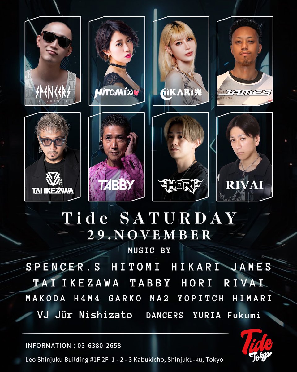 ta2_sevensix's tweet photo. Sat.29.Nov.2025

" Tide SATURDAY "

📍Tide Tokyo

#tidetokyo 
#shinjuku #tokyo #japan
#nightclub #nightlife #jpnight 
#edm #housemusic #techhouse https://t.co/x9JLsoh7Wi
