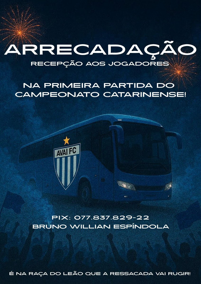 ForcaAzurra's tweet image. O futuro do nosso clube depende muito de sua torcida.

O Avaí sempre foi de todos nós e sabemos que podemos fazer a diferença.

E o ano vai começar do jeito que a Nação Avaiana gosta: COM RECEPÇÃO 🔥

Compartilhe, ajude com a quantia que der e faça parte no dia.

Vamos juntos 💙