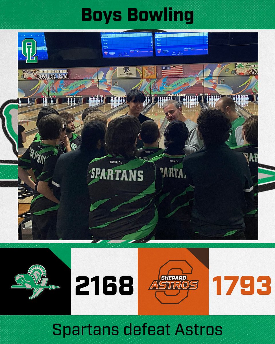 OLBoysBowling's tweet image. Total Team wins on both levels yesterday vs Shepard. David, Vinny, Charlie, Peter, and Justin on Varsity had a fantastic 2168 pin total for 2 games. Jose, Drake, Zach, Ethan, and Dec all contributed to an 1878 series for JV, one of our highest in program history! 
#SpartanPride