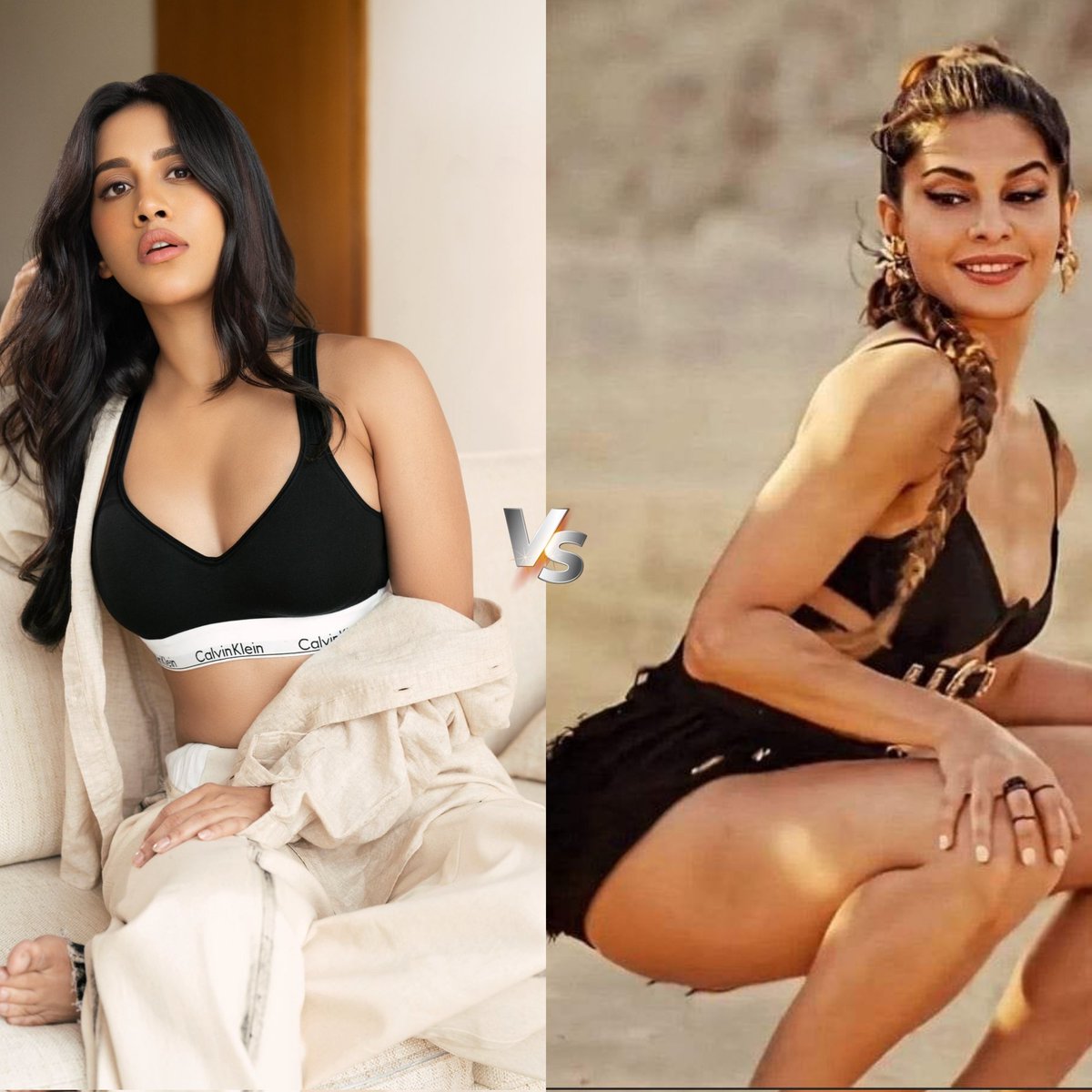 AMPL_Official_'s tweet image. PPP 🩷 🆚 SS 🩶 
#NabhaNatesh 🆚 #JacquelineFernandez ✈️ 

Follow @AMPL_Official_