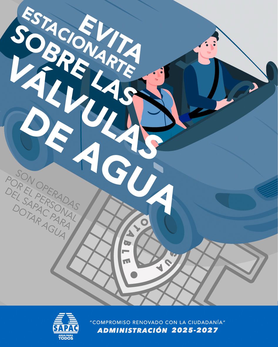 SapacCuernavaca's tweet image. 🚫🚘Evita estacionarte sobre las válvulas de agua💦 para que personal del #SAPAC realice los trabajos necesarios para dotar de agua a #Cuernavaca.