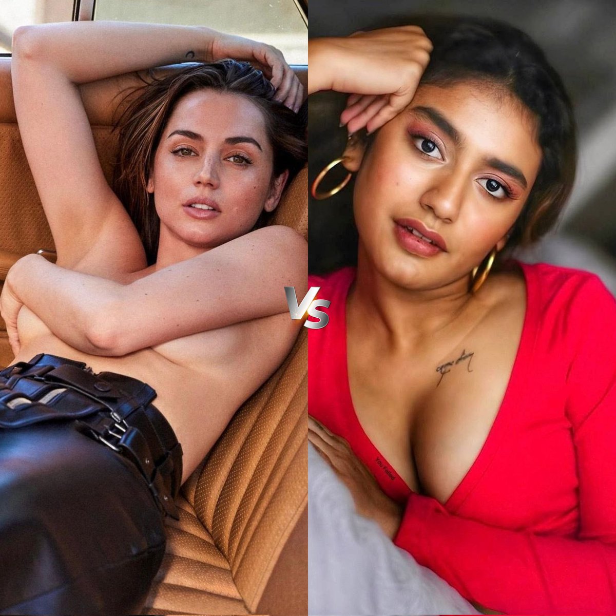 AMPL_Official_'s tweet image. PPP 🩷 🆚 SS 🩶 
#AnaDeArmas 🌎 🆚 #PriyaPrakashVarrier 

Follow @AMPL_Official_