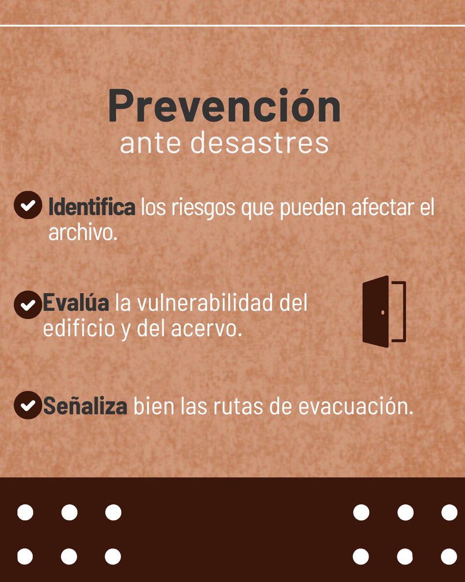 #SinergiaALA vía <a href="/AHNEcuador/">Archivo Histórico Nacional del Ecuador</a> | ¿Está tu archivo preparado ante un desastre?
📂 Identificar riesgos permite anticipar daños y proteger nuestros documentos y a quienes lo resguardan.
🔎 Aprende a reconocerlos y las acciones necesarias para tener un manejo eficaz de la situación.