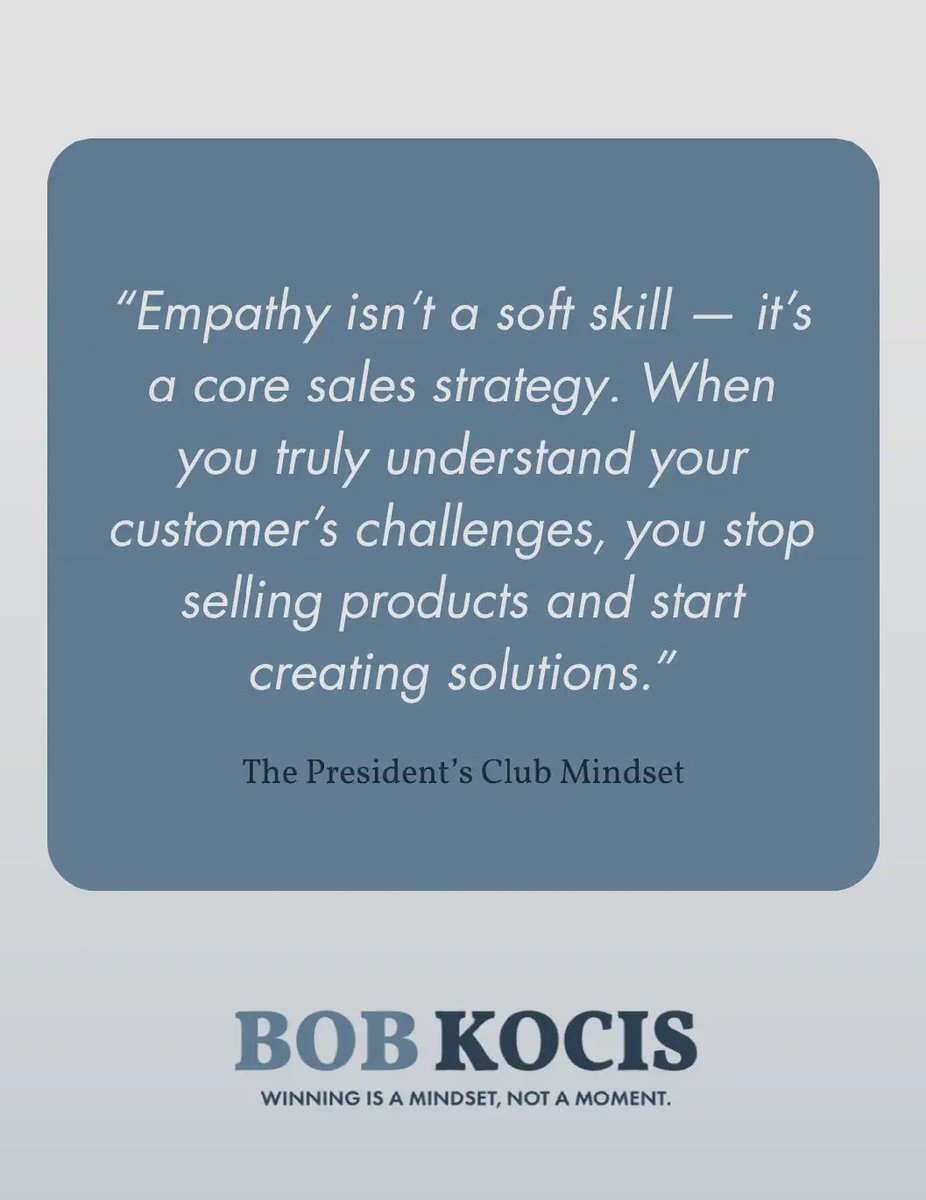 For years, empathy was dismissed in sales as “soft.” Something nice to have, but not essential.

The truth is, empathy is one of the strongest competitive advantages you can develop.

When you take the time to really understand a customer — not just their budget or their decision