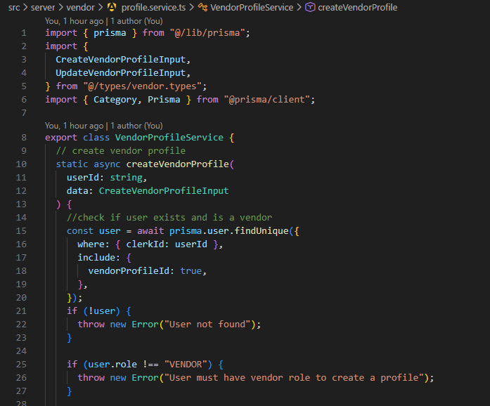 kanishk94441155's tweet image. Finished Vendor Profile APIs using Next.js + Prisma.
Integrated Clerk auth + auto role assignment (vendor/admin).
Everything tested + secured.
Next: Setup supabase.
Slow steps, steady progress. 💪
#buildinpublic #nextjs #clerk #prisma