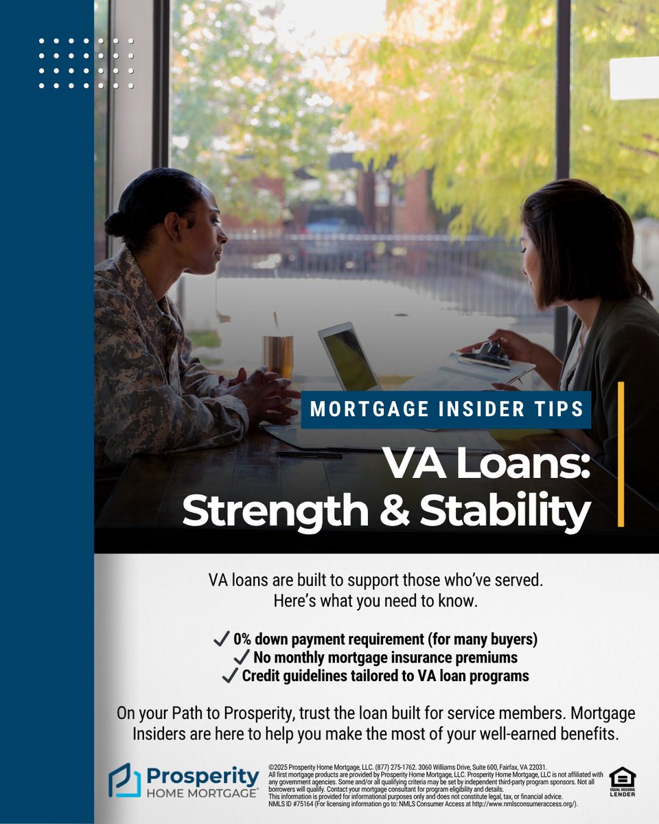 RmdfwSells's tweet photo. Veterans deserve home loans that are as dependable as they are - our partner Prosperity Home Mortgage makes that possible! https://t.co/lNd6f8eSvP