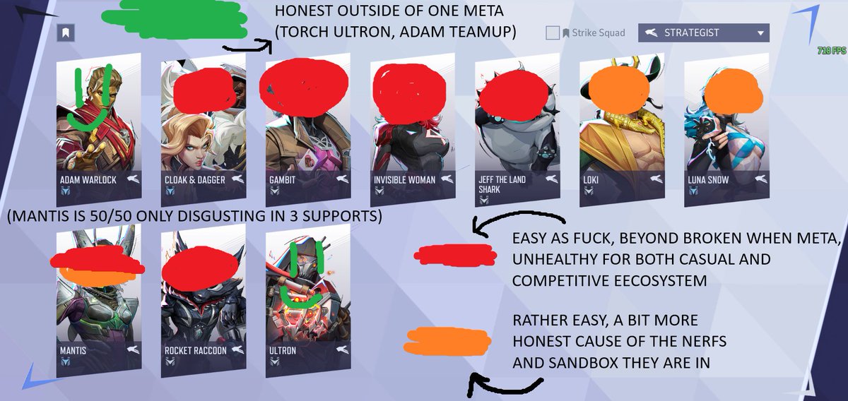 MARVEL RIVALS would be way BETTER if NetEase STOPPEED making SLOP strategist hard META

Making the EASIEST role in the game have characters that require 0 BRAIN POWER to play and get INSANE amounts of value for just existing

APPEALING TO CASUALS =/= MAKING CHARACTERS PISS EASY.