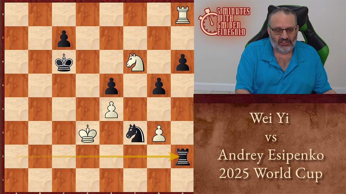 Wei Yi vs Andrey Esipenko, 2025 World Cup
HUGE Blunder | 5 Minutes with Ben

youtu.be/sgDkfNq1AYQ