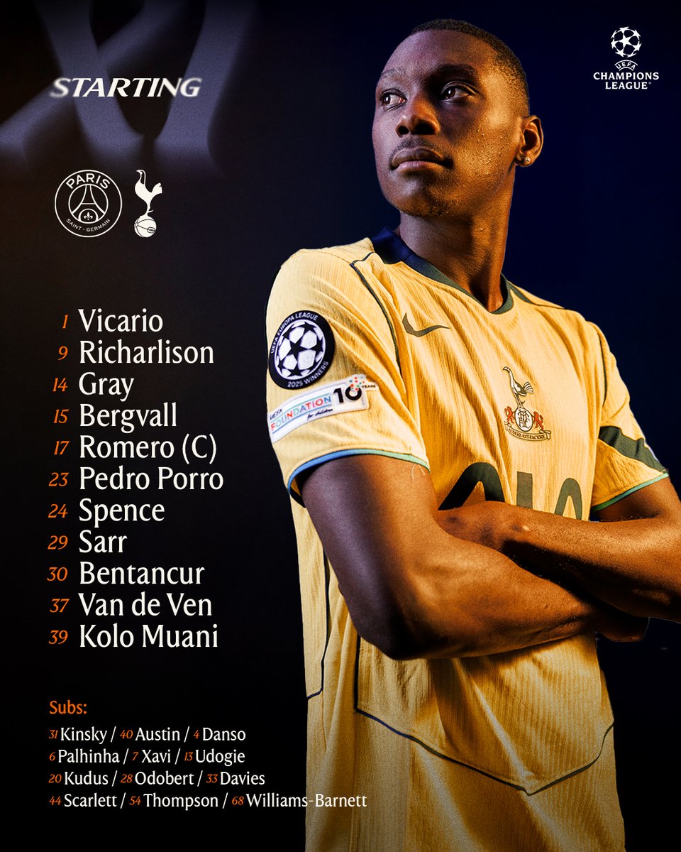 SpursOfficial's tweet image. Your Spurs XI in Paris 👊