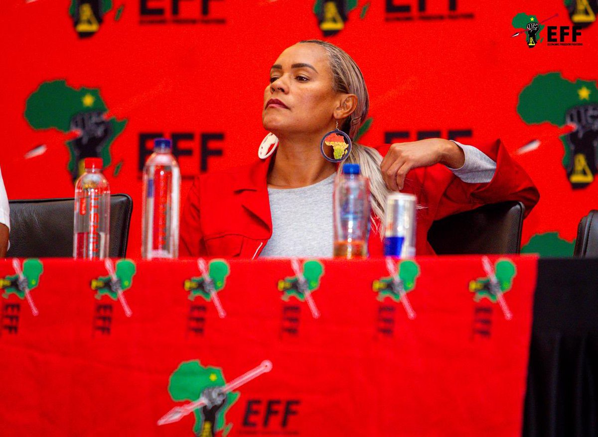 EFFSouthAfrica's tweet image. ♦️In Pictures♦️

The EFF Deputy Secretary General @LeighAnnMathys at the Phala Phala March Reporting Meeting. 

#ReleasePhalaPhalaJudgement