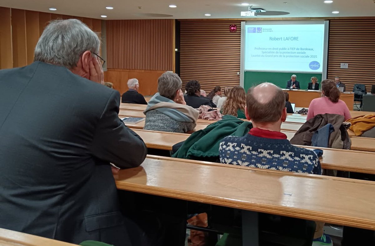 📌 80 ans de la Sécurité sociale
Retours sur la conférence-débat autour des défis actuels : démographie, mutations du travail, dette sociale... 
Un temps fort à la Faculté de droit avec <a href="/UfalHauteVienne/">UFAL Haute-Vienne</a>
avec notamment Robert Lafore grand spécialiste de la protection sociale