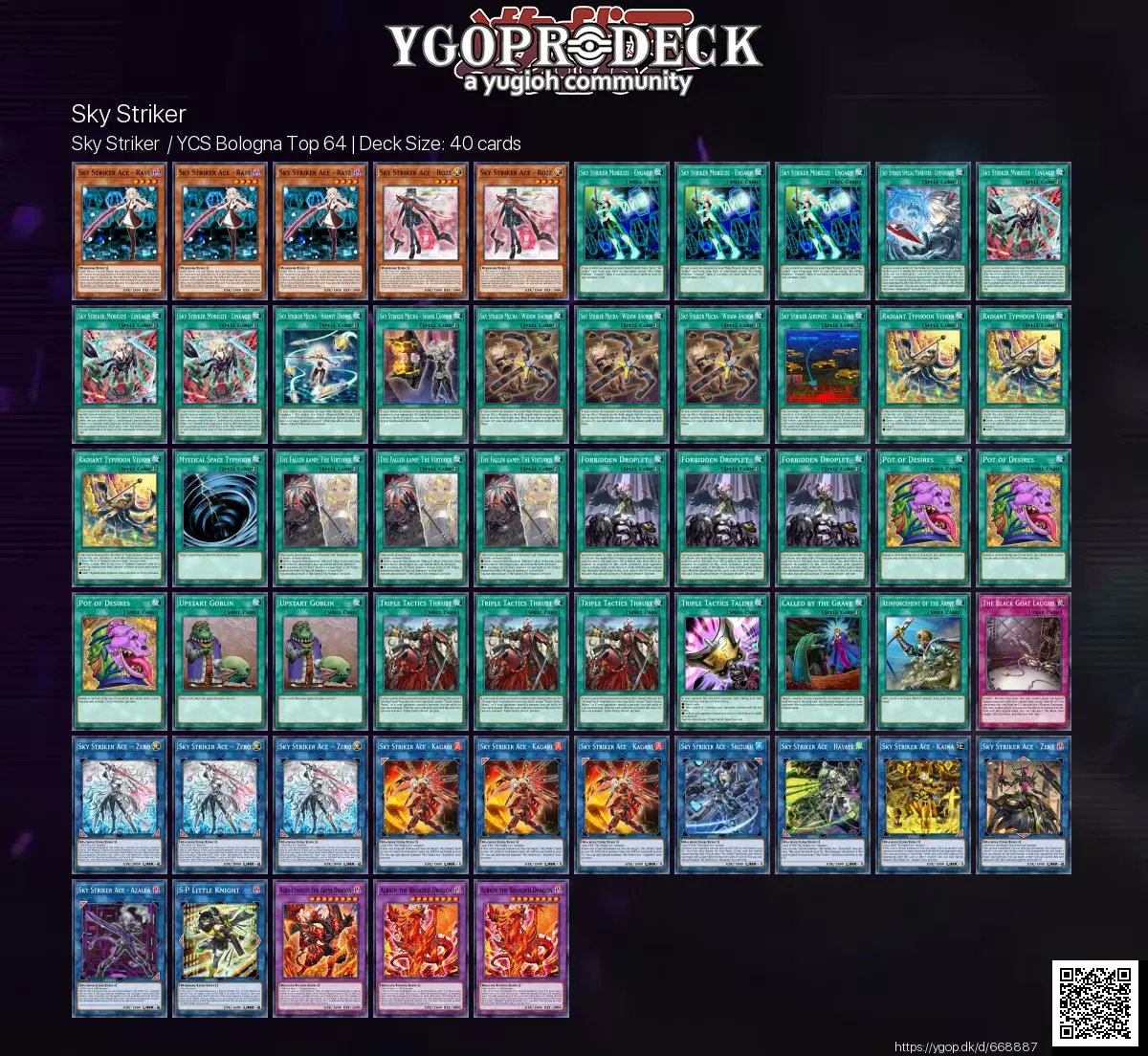 Sky Striker  / YCS Bologna Top 64 🏆

✅ ygop.dk/d/668887

#yugioh #yugiohtcg