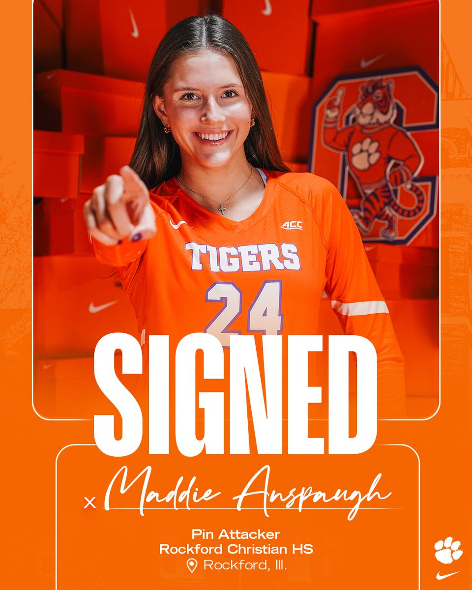 ClemsonVB's tweet image. ✍️ 𝓢𝓲𝓰𝓷𝓮𝓭.

Maddie’s headed to Tigertown‼️

#OwnToday