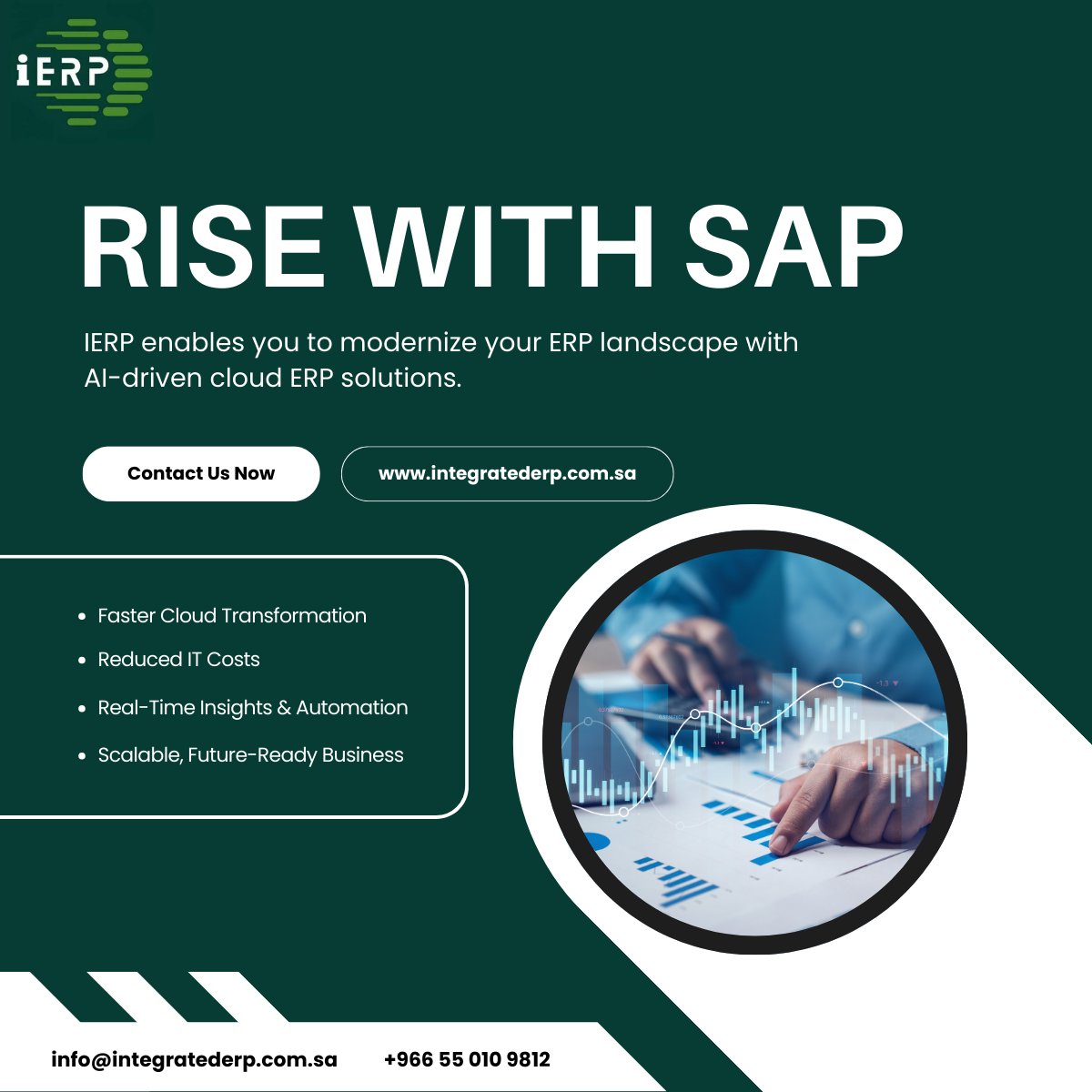 ierpofficial's tweet image. Elevate your business with IERP’s next-gen ERP solutions - intelligent, agile, and designed to drive sustainable growth with RISE with SAP.
Learn more at integratederp.com.sa or contact us at info@integratederp.com.sa | +966 55 010 9812
#RISEwithSAP #ERP #CloudERP #IERP