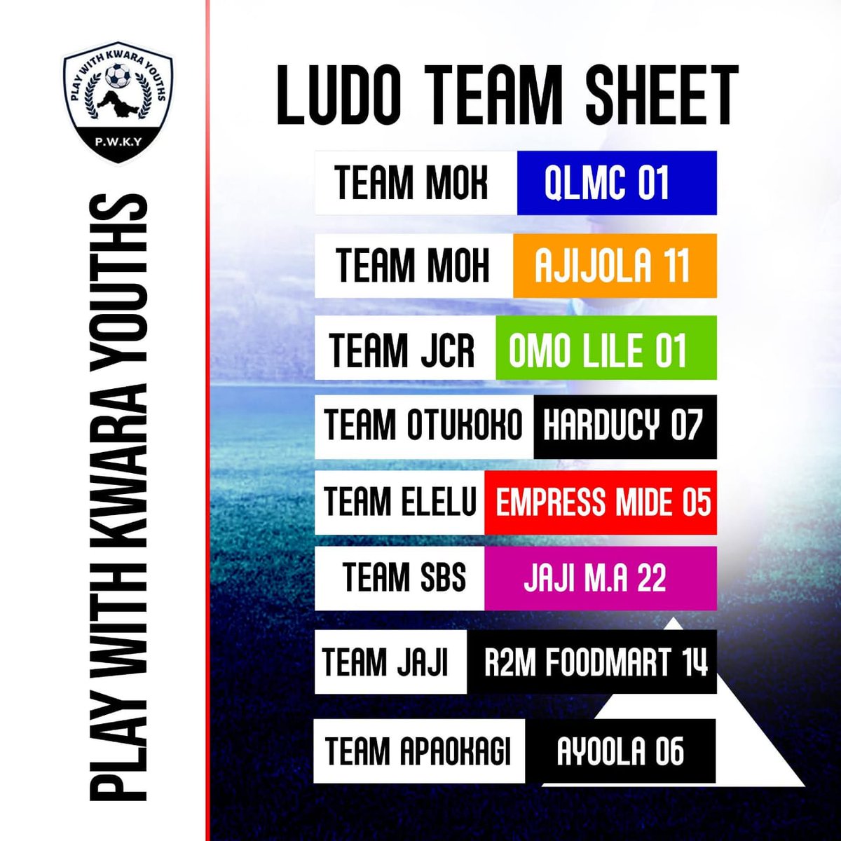 PWKY_SPORTS's tweet photo. Ludo team sheet is out, get familiar with the players and their coach, PWKY 5.0 is about to start. Be a part. https://t.co/axlcvOe0pl