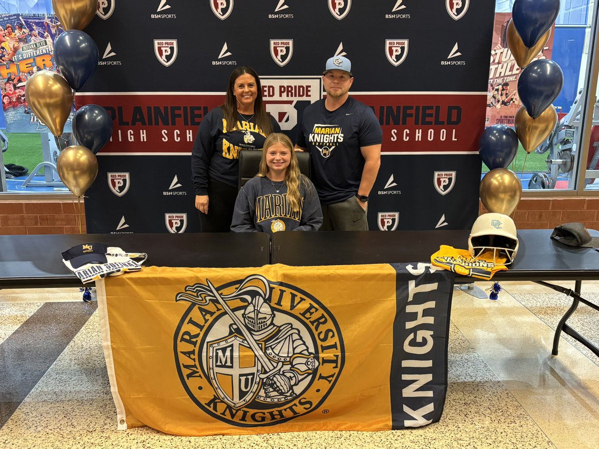 Congratulations to Belle Steele on her commitment to continue her academic and softball career at Marian University. <a href="/RedPride_SB/">Plainfield Softball</a> <a href="/MarianKnightsSB/">Marian Softball</a>