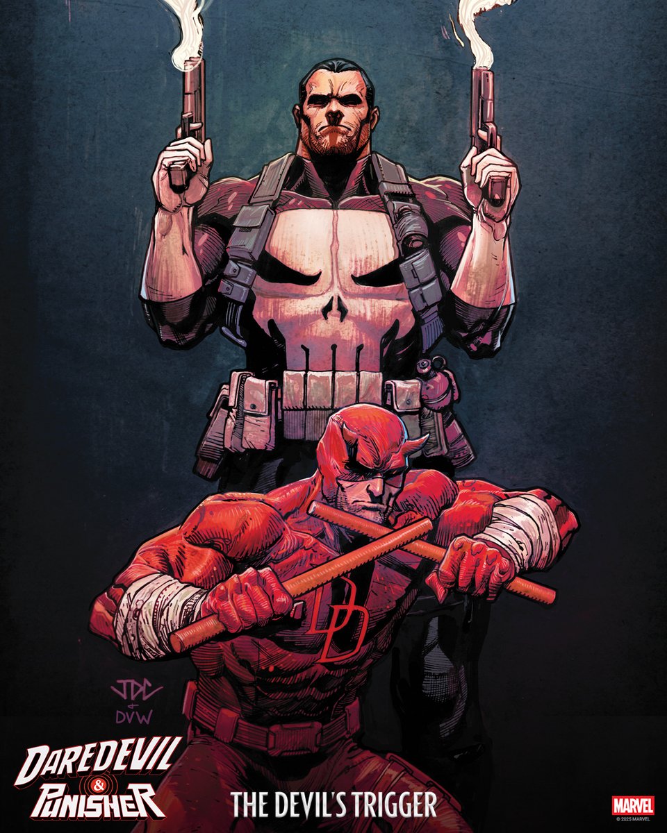 MarvelComicsHQ's tweet image. Frank Castle’s battles have erupted onto the streets of Hell’s Kitchen, threatening to tear it apart. But not if the Man Without Fear has something to say about it. 

Daredevil/Punisher: The Devil’s Trigger #1 is on sale now.