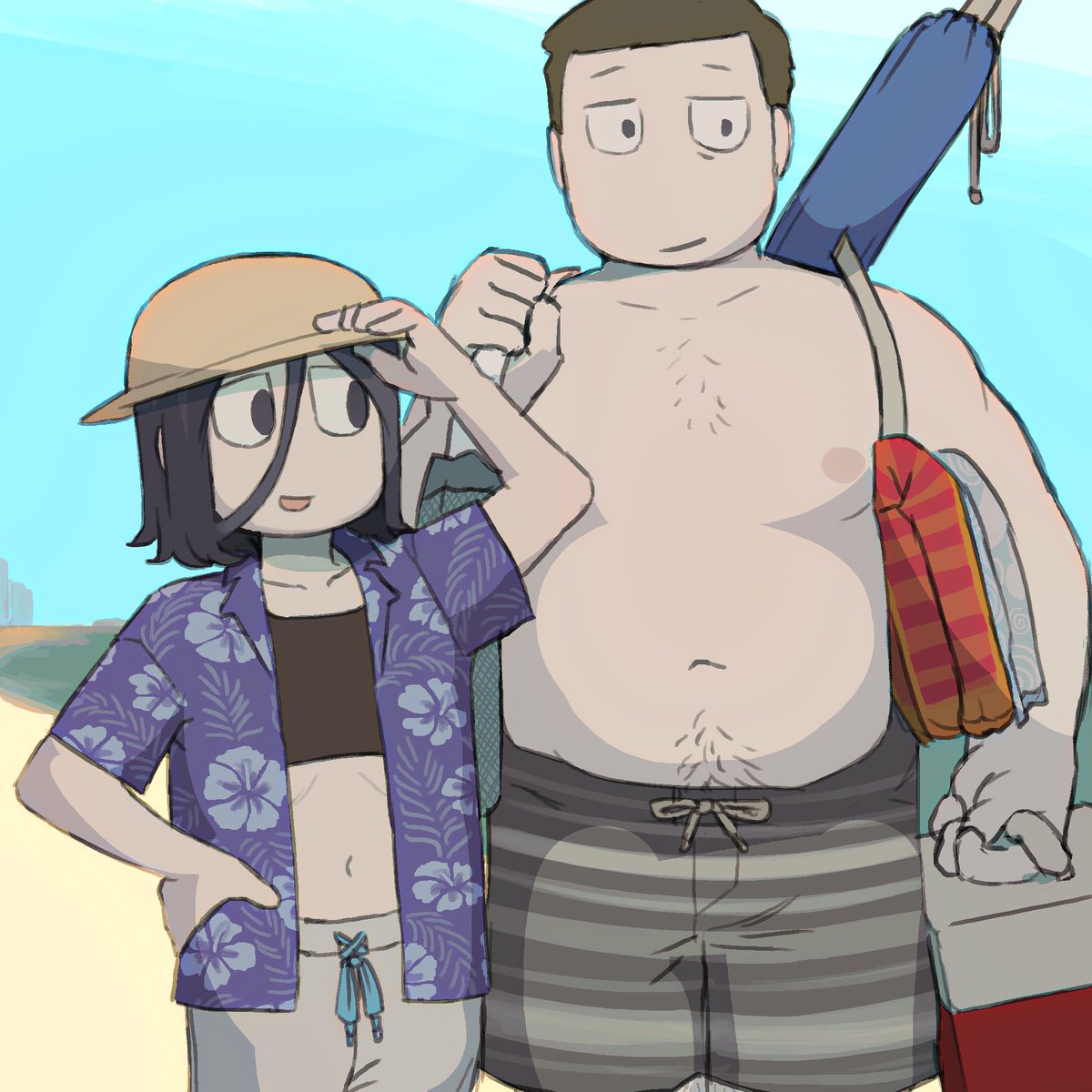 Couple doodles, stretchy Angel and the beach #ClinicalTrialgame