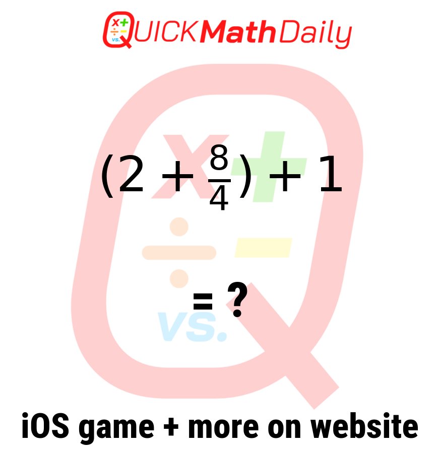 QuickMathDaily's tweet image. 🚀 Speed Round! Solve This Equation in Record Time‼️⏱️🧮 

Drop Your Answer in the Comments! ⬇️

See more on QuickMathDaily.com 👀 ✅